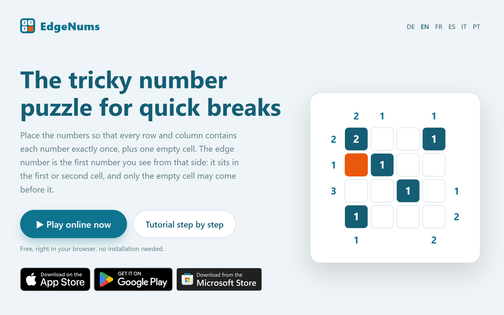 EdgeNums, the tricky number puzzle for quick breaks
